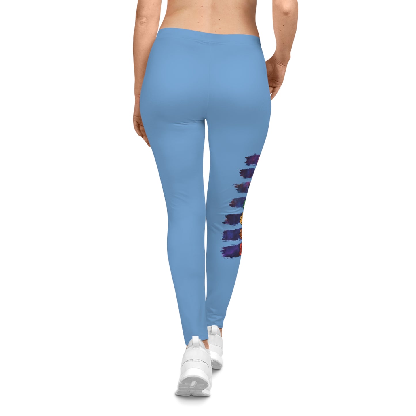 Chakra Galaxy Brushstroke Leggings - Light Blue
