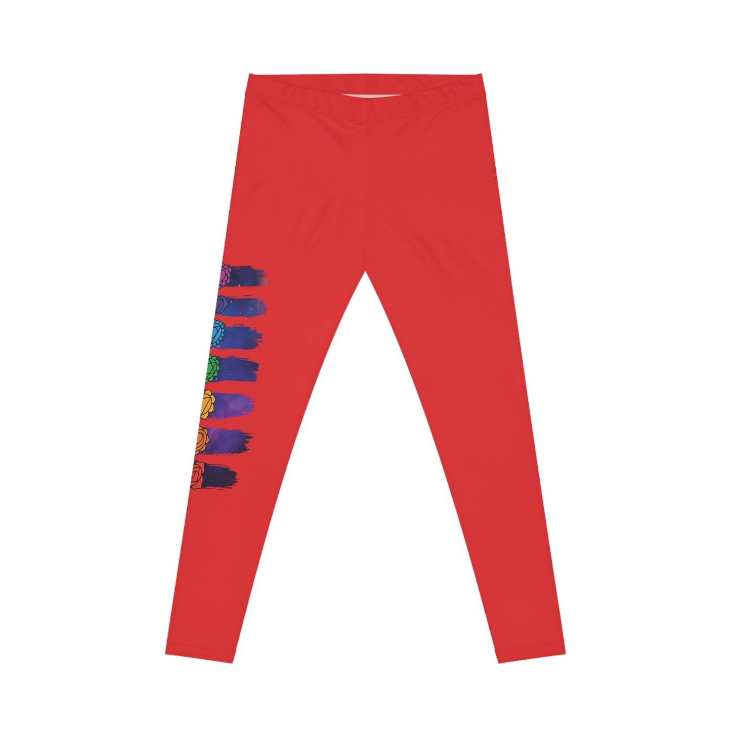 Chakra Galaxy Brushstroke Leggings - Red