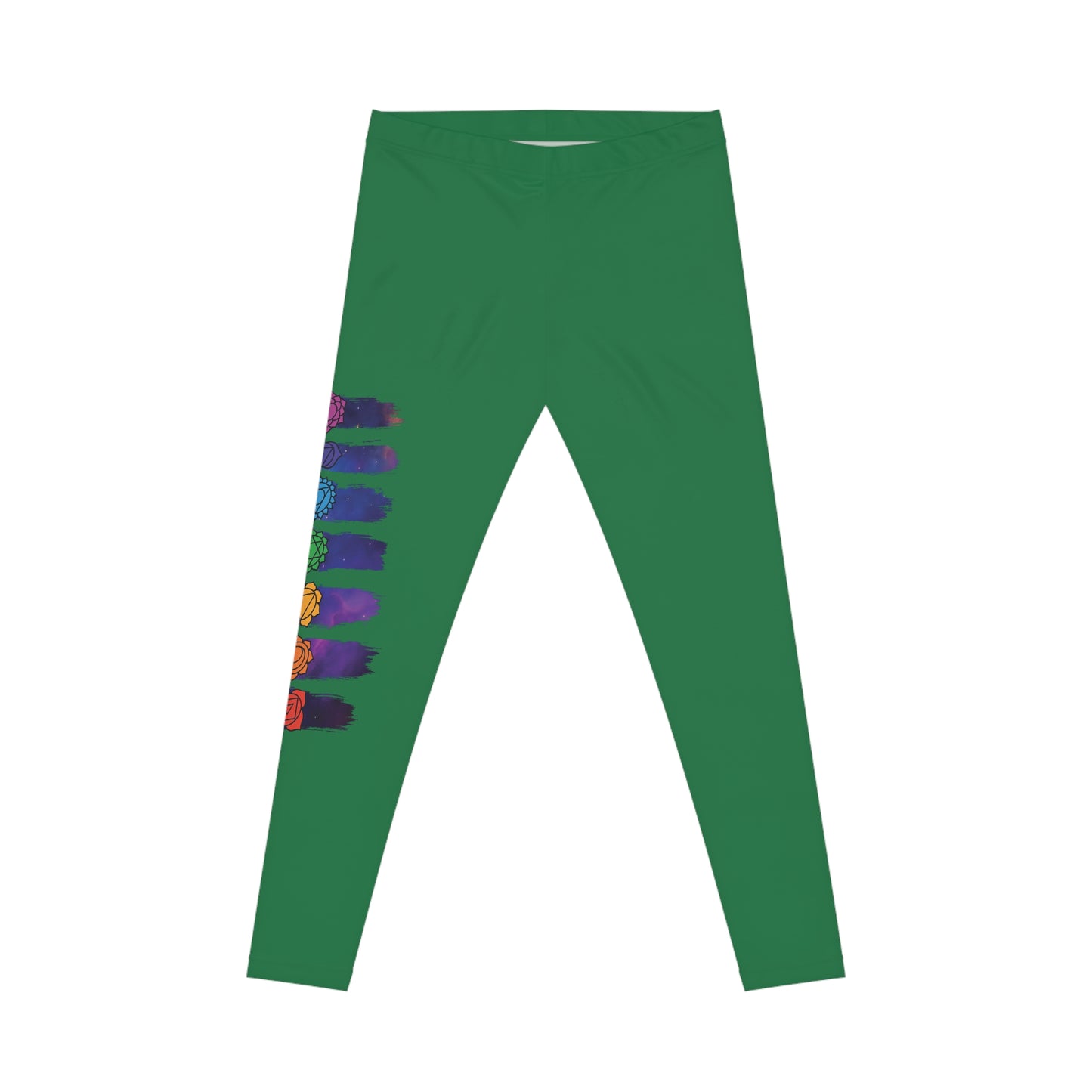 Chakra Galaxy Brushstroke Leggings - Dark Green