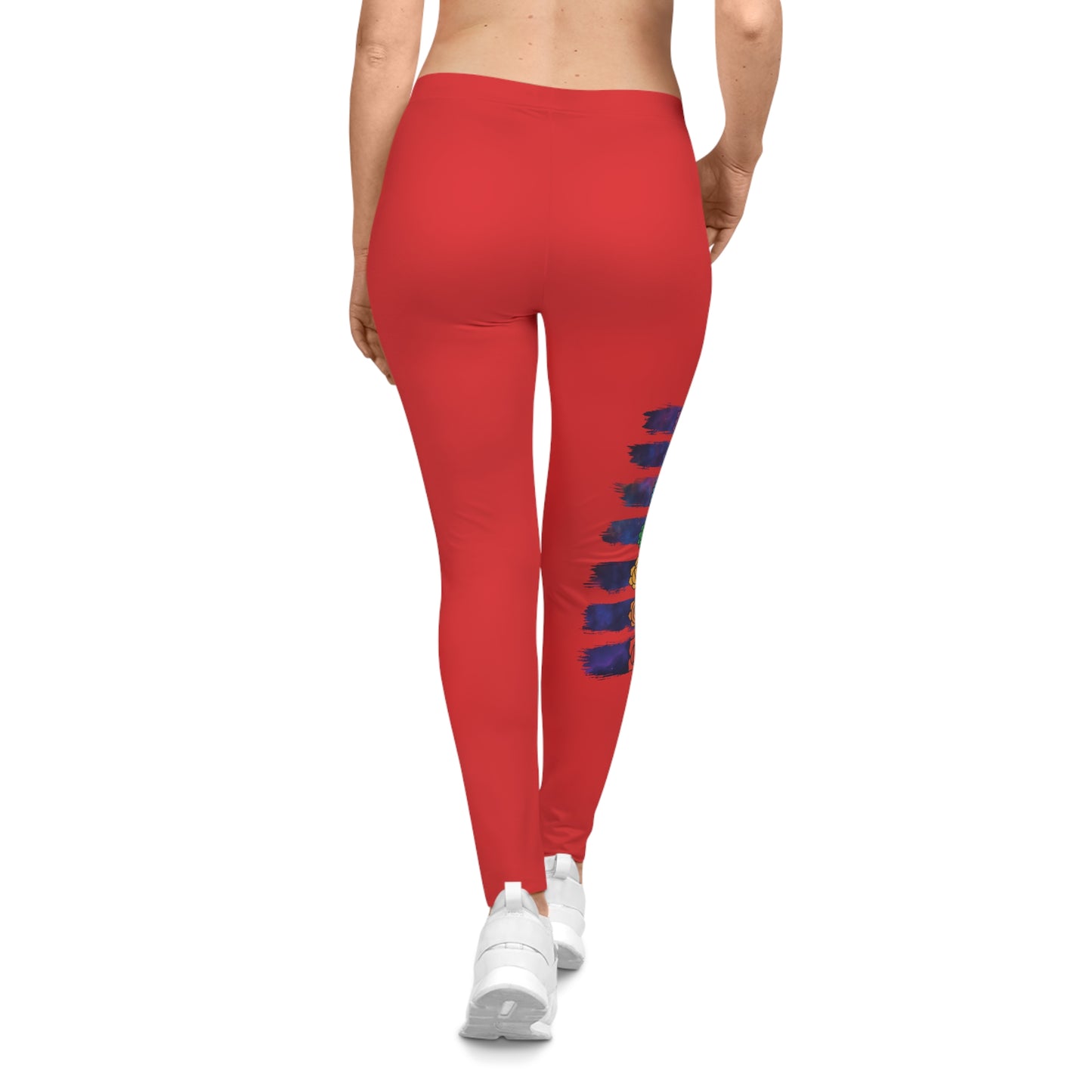 Chakra Galaxy Brushstroke Leggings - Red