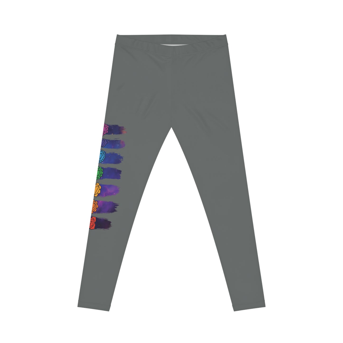 Chakra Galaxy Brushstroke Leggings - Dark Grey