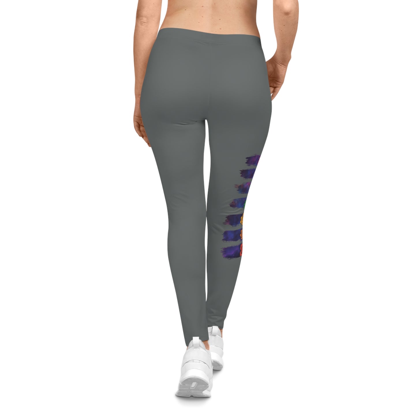 Chakra Galaxy Brushstroke Leggings - Dark Grey