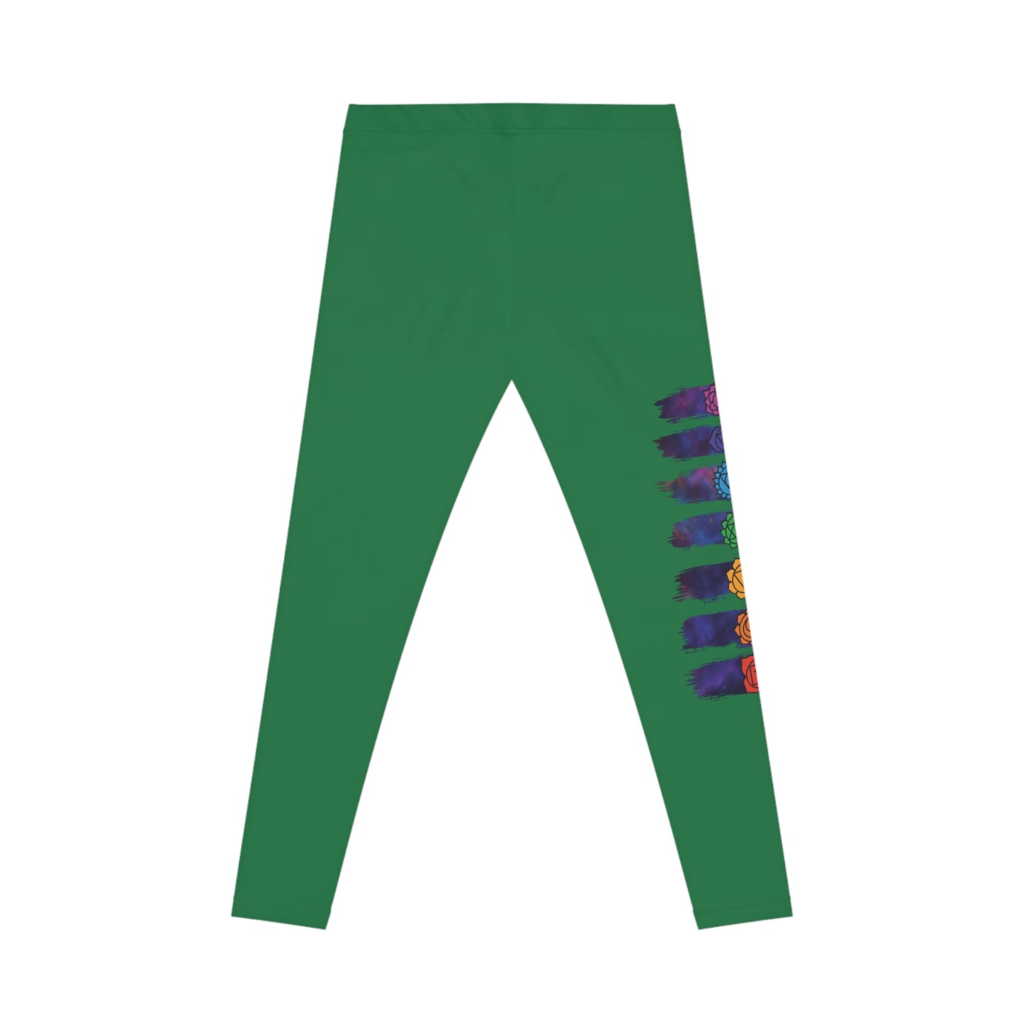Chakra Galaxy Brushstroke Leggings - Dark Green