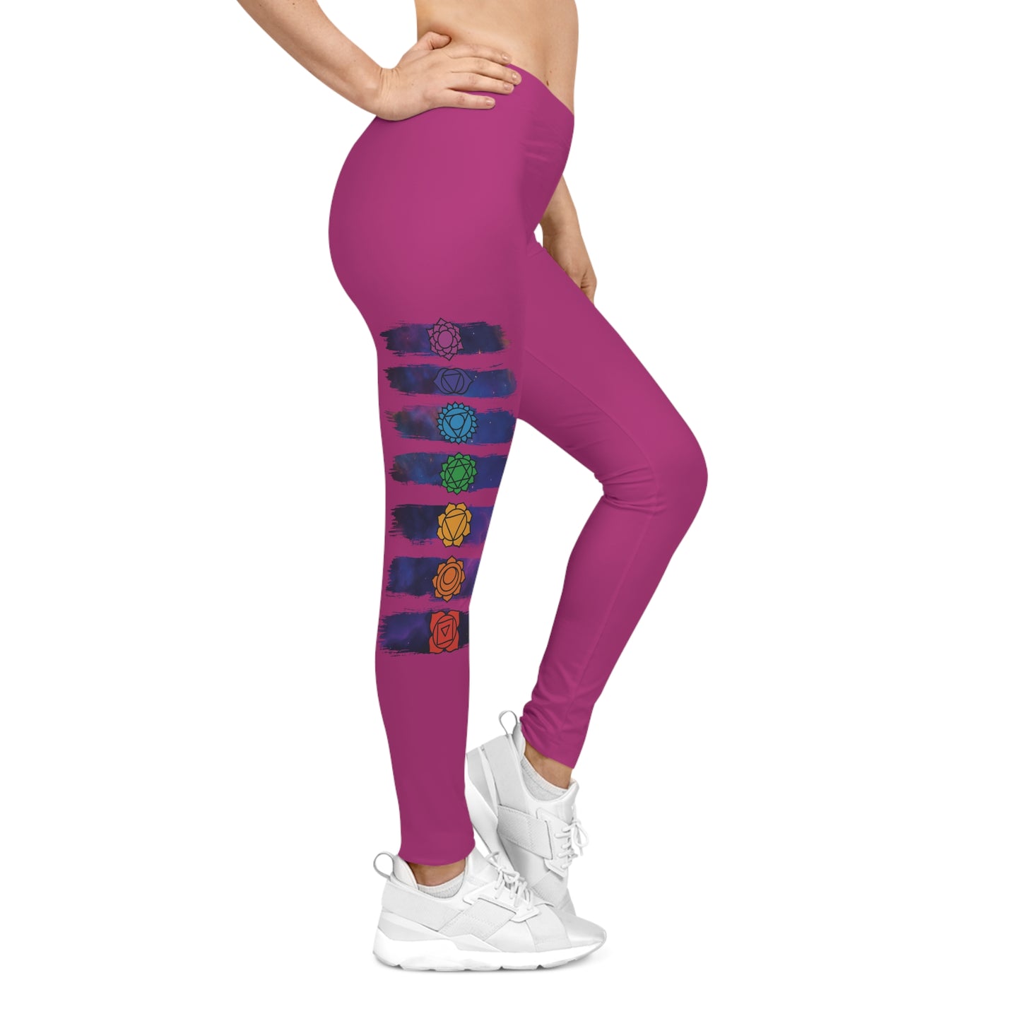 Chakra Galaxy Brushstroke Leggings - Pink