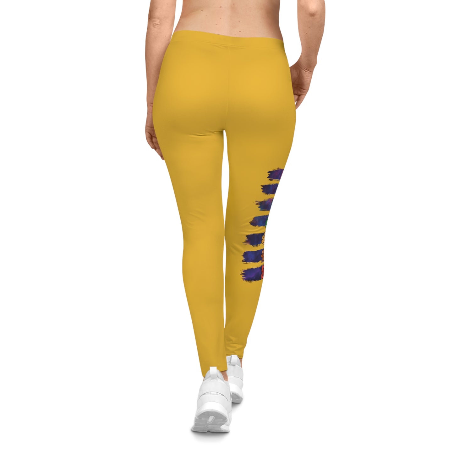 Chakra Galaxy Brushstroke Leggings - Mustard
