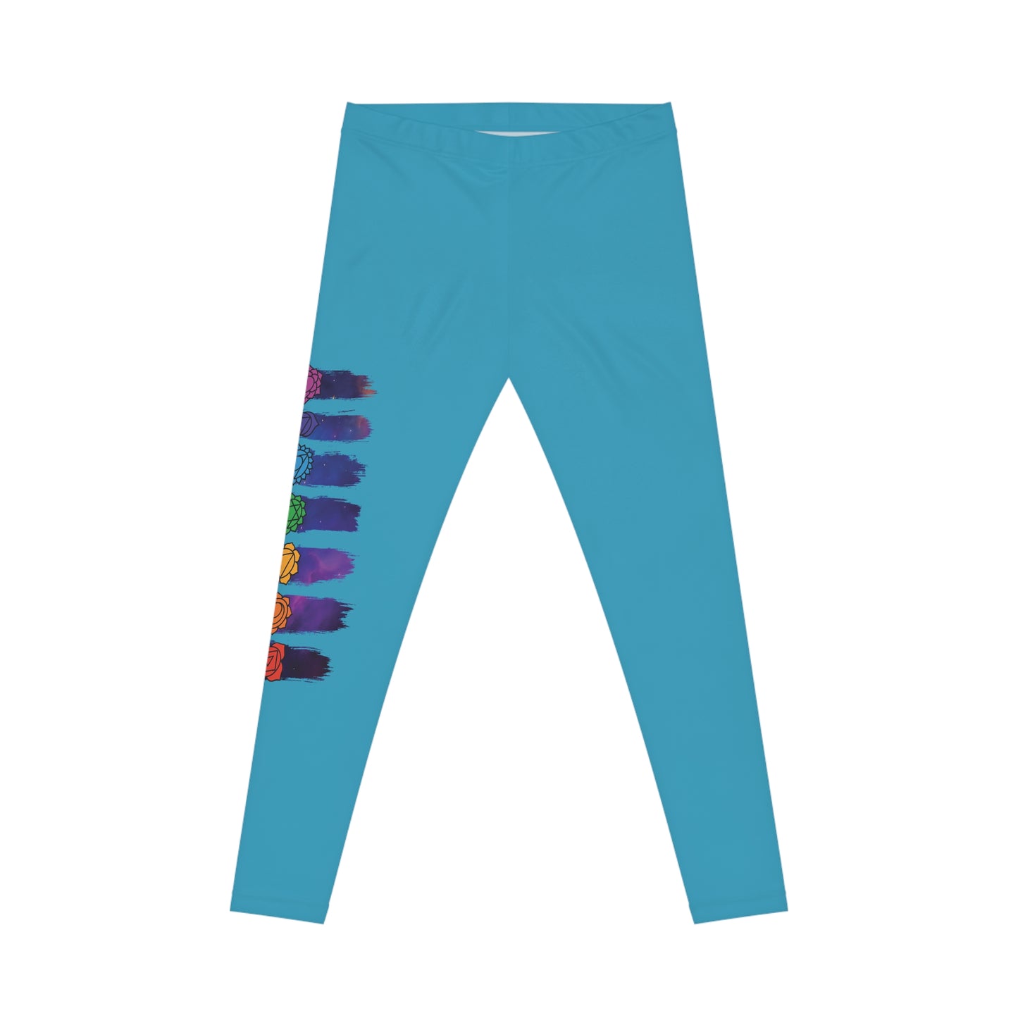 Chakra Galaxy Brushstroke Leggings - Turquoise