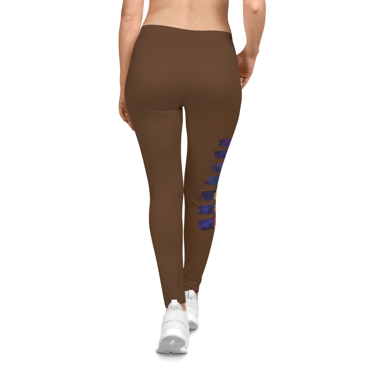 Chakra Galaxy Brushstroke Leggings - Brown
