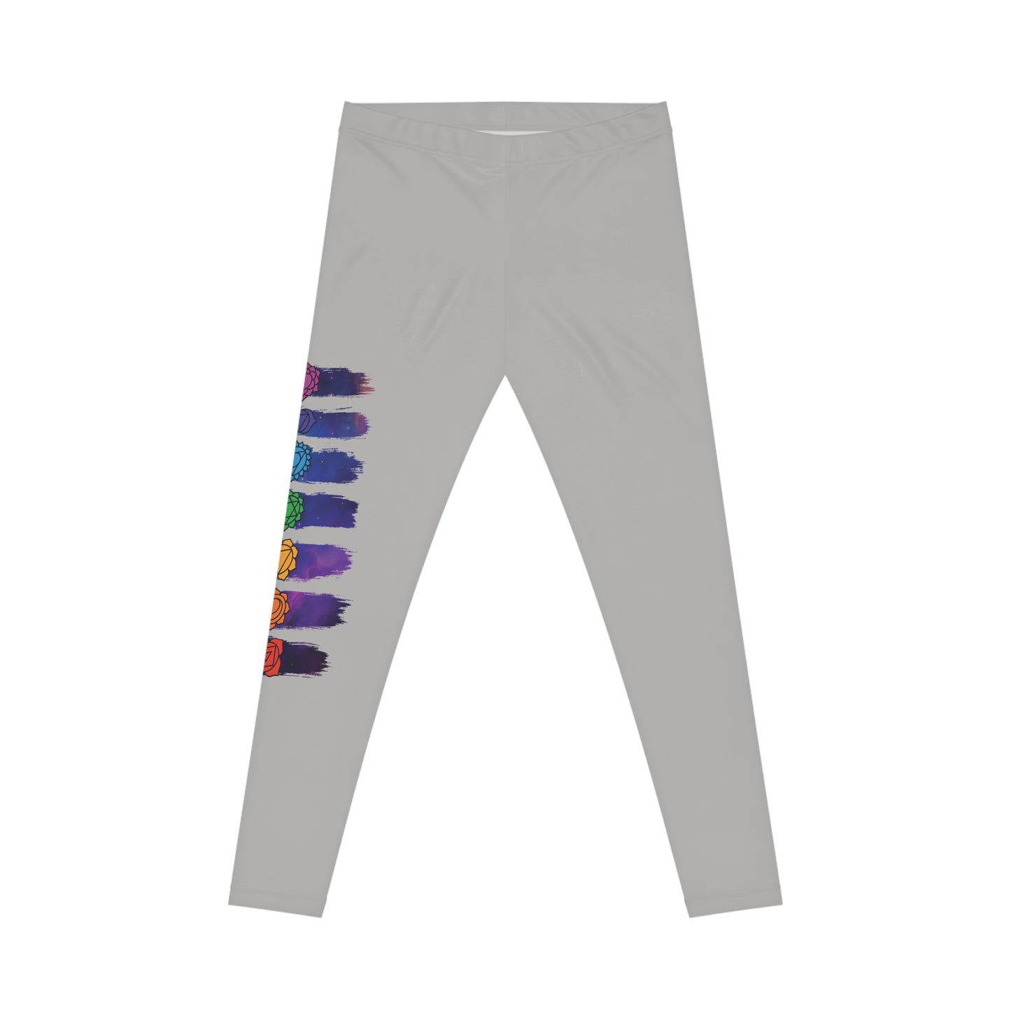 Chakra Galaxy Brushstroke Leggings - Light Grey