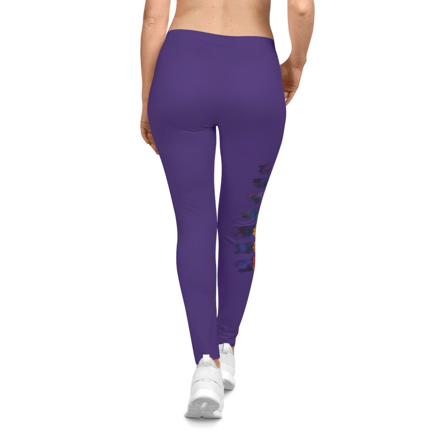 Chakra Galaxy Brushstroke Leggings - Purple