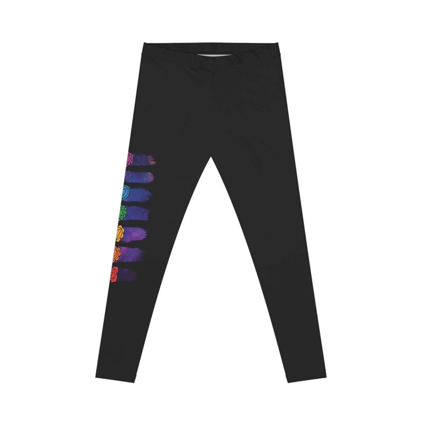 Chakra Galaxy Brushstroke Leggings - Black