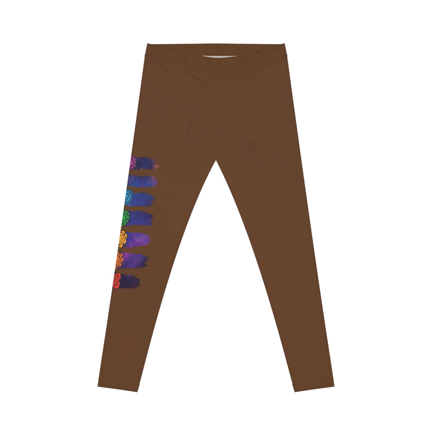 Chakra Galaxy Brushstroke Leggings - Brown