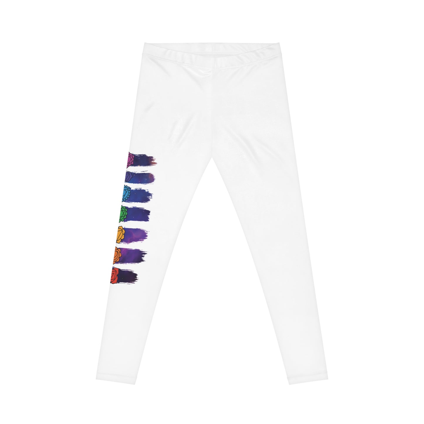 Chakra Galaxy Brushstroke Leggings - White