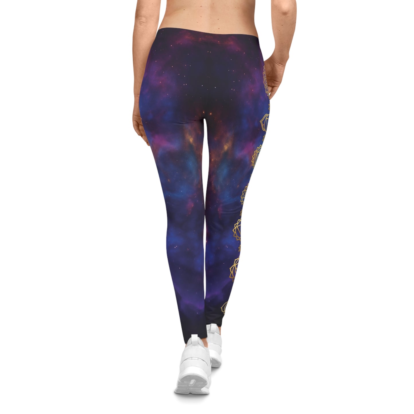 Golden Chakra Nebula Women's Casual Leggings