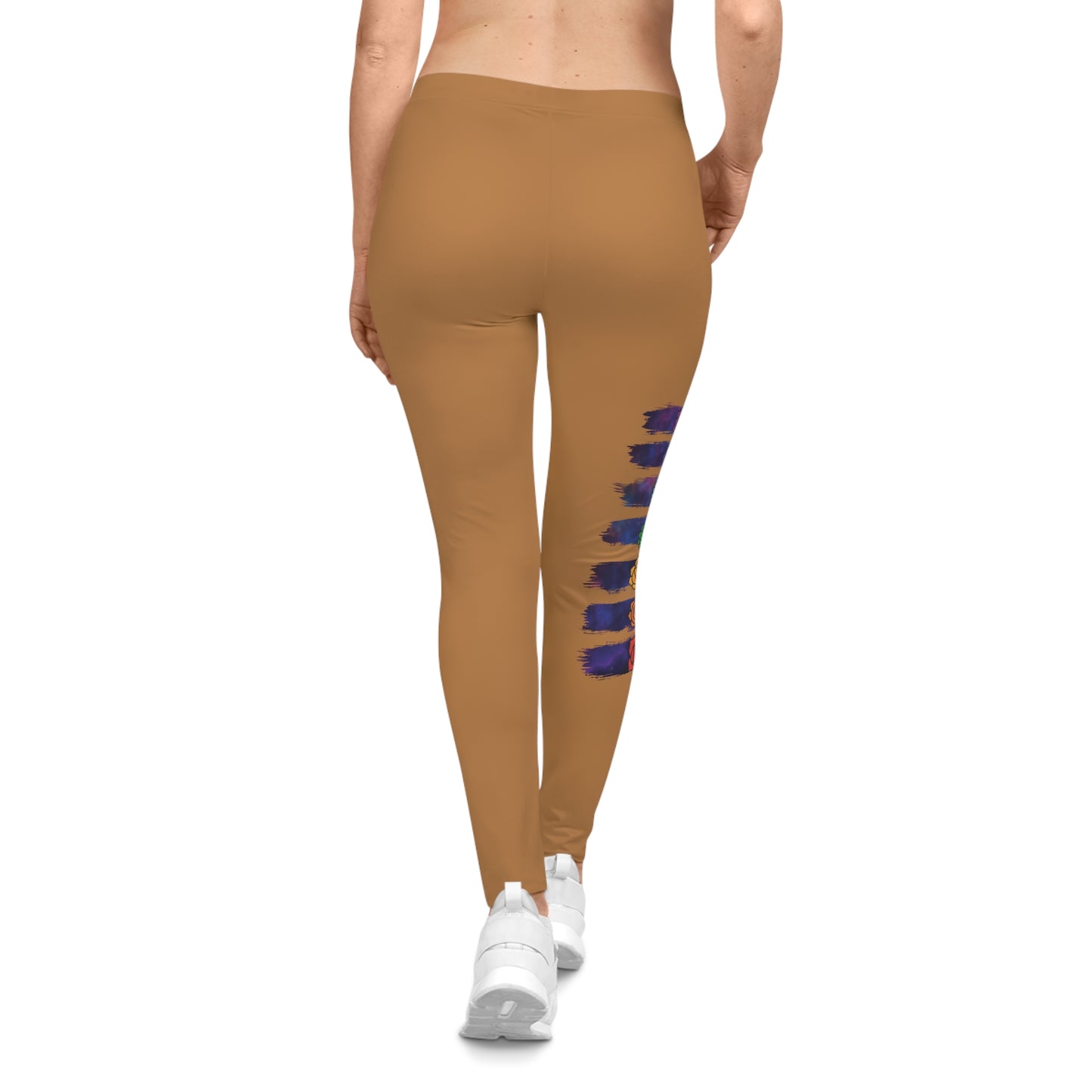 Chakra Galaxy Brushstroke Leggings - Light Brown