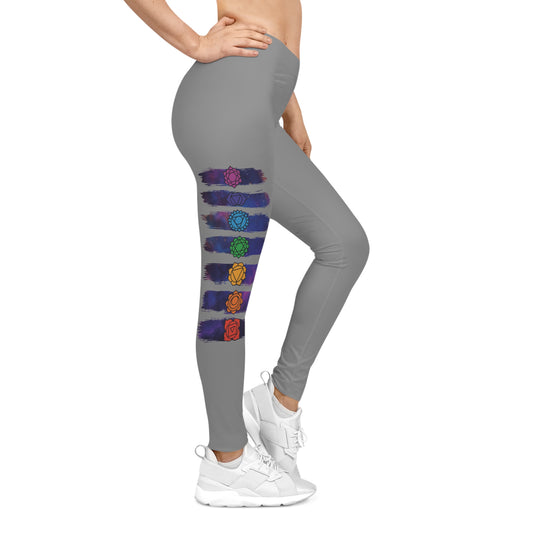 Chakra Galaxy Brushstroke Leggings - Grey