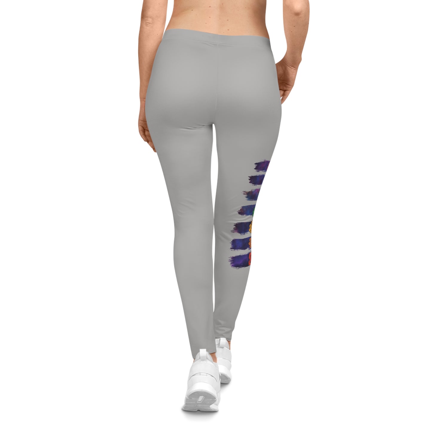 Chakra Galaxy Brushstroke Leggings - Light Grey