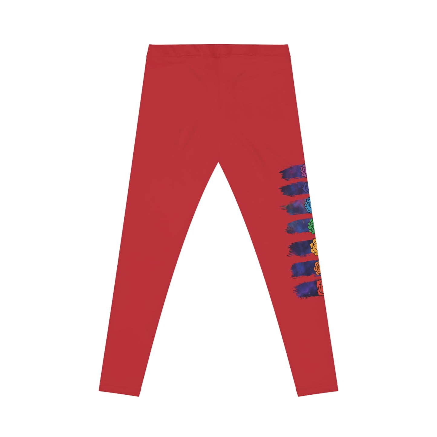 Chakra Galaxy Brushstroke Leggings - Dark Red