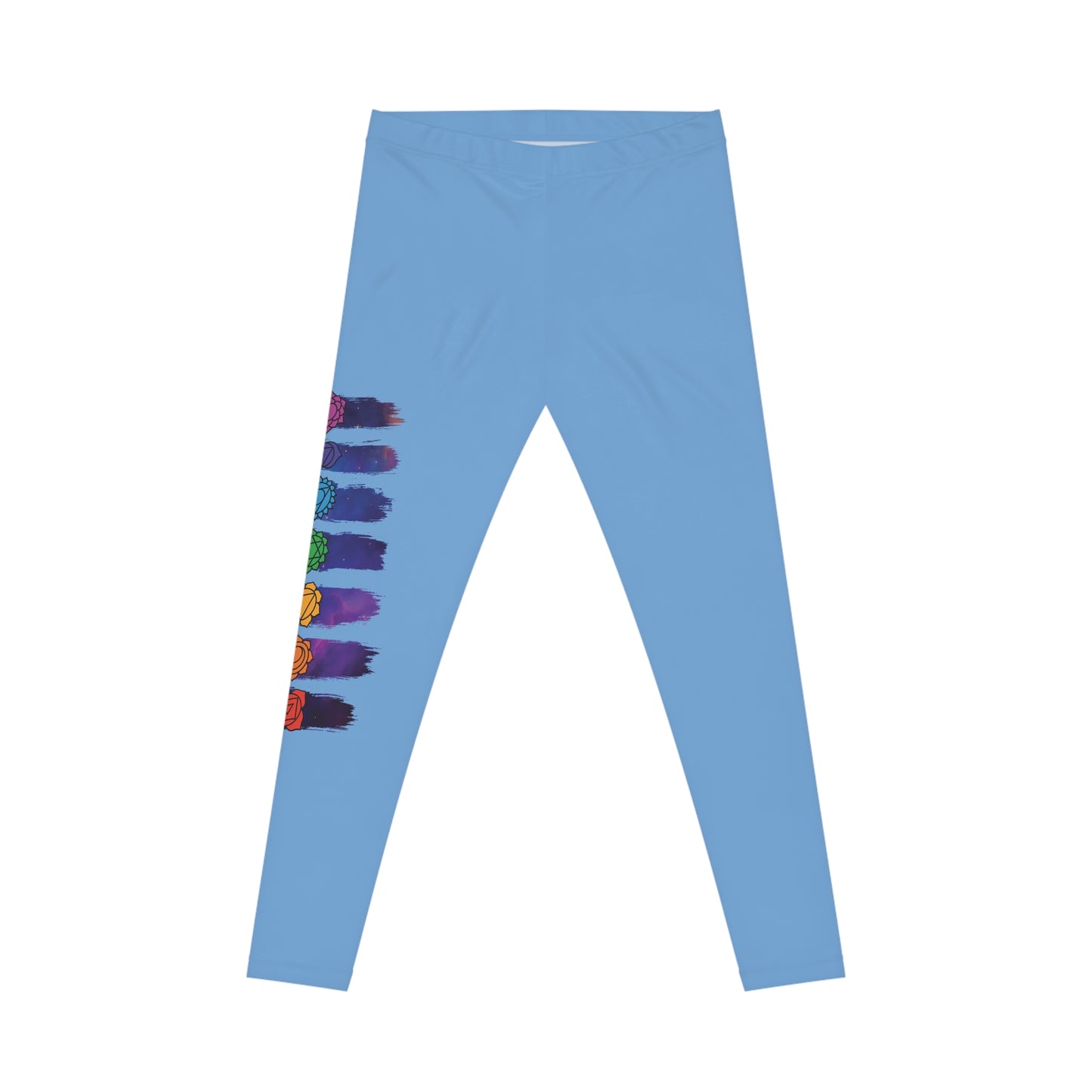 Chakra Galaxy Brushstroke Leggings - Light Blue