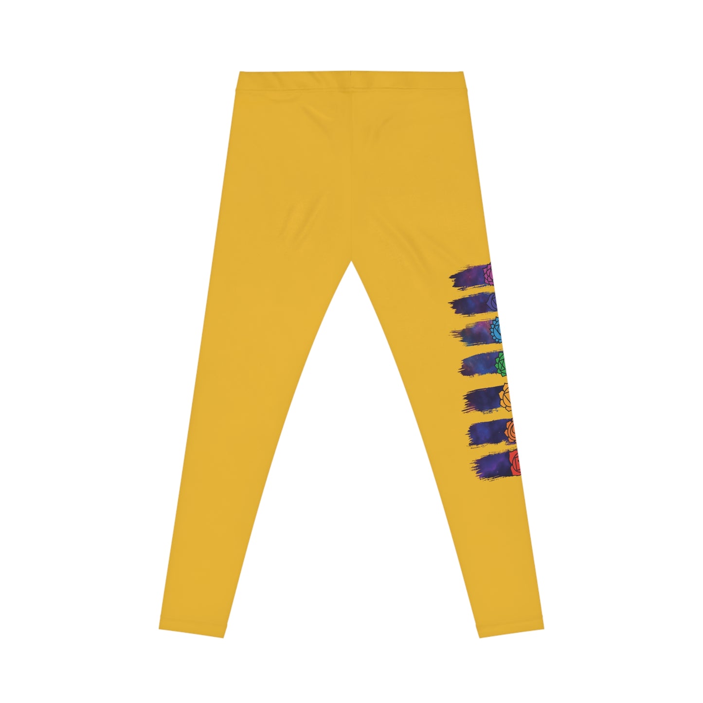 Chakra Galaxy Brushstroke Leggings - Mustard