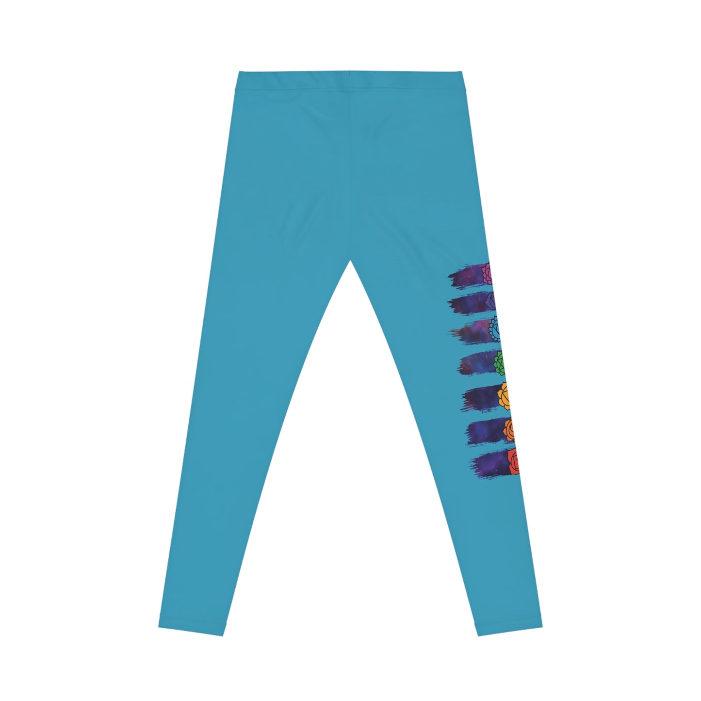 Chakra Galaxy Brushstroke Leggings - Turquoise