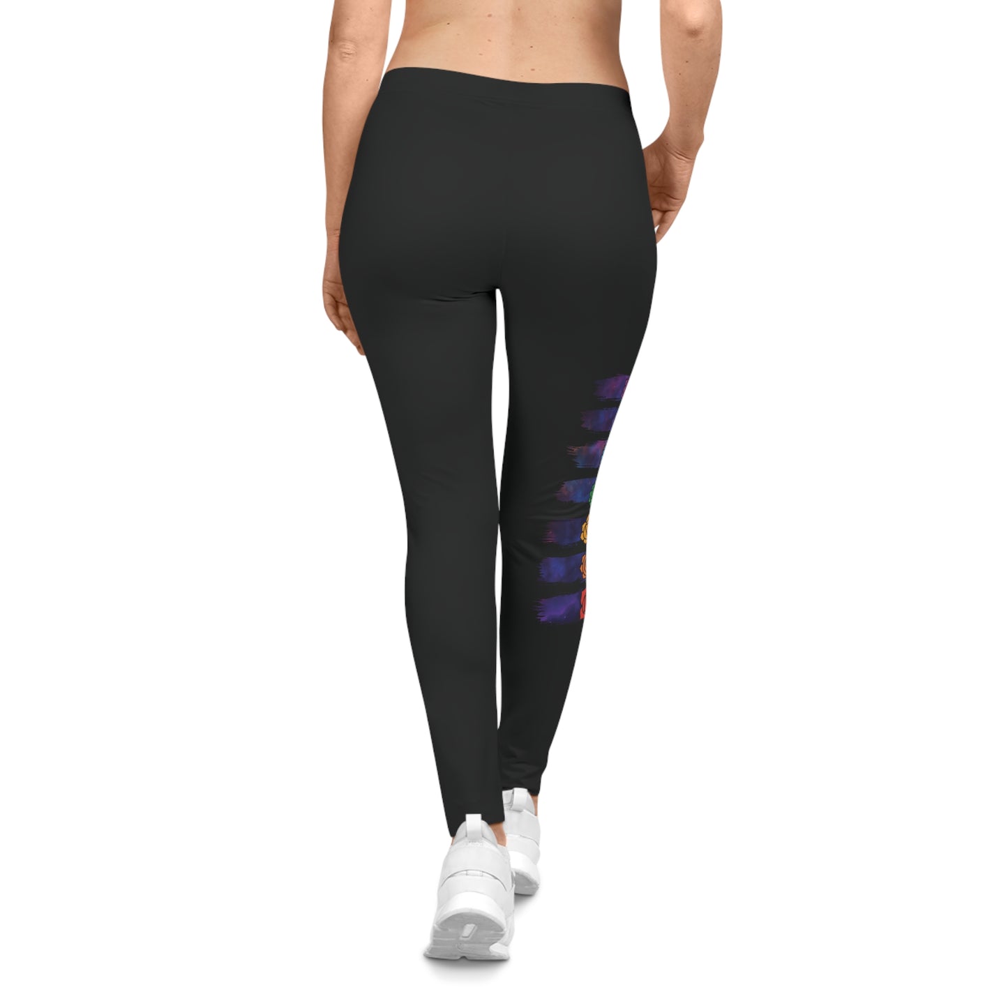Chakra Galaxy Brushstroke Leggings - Black
