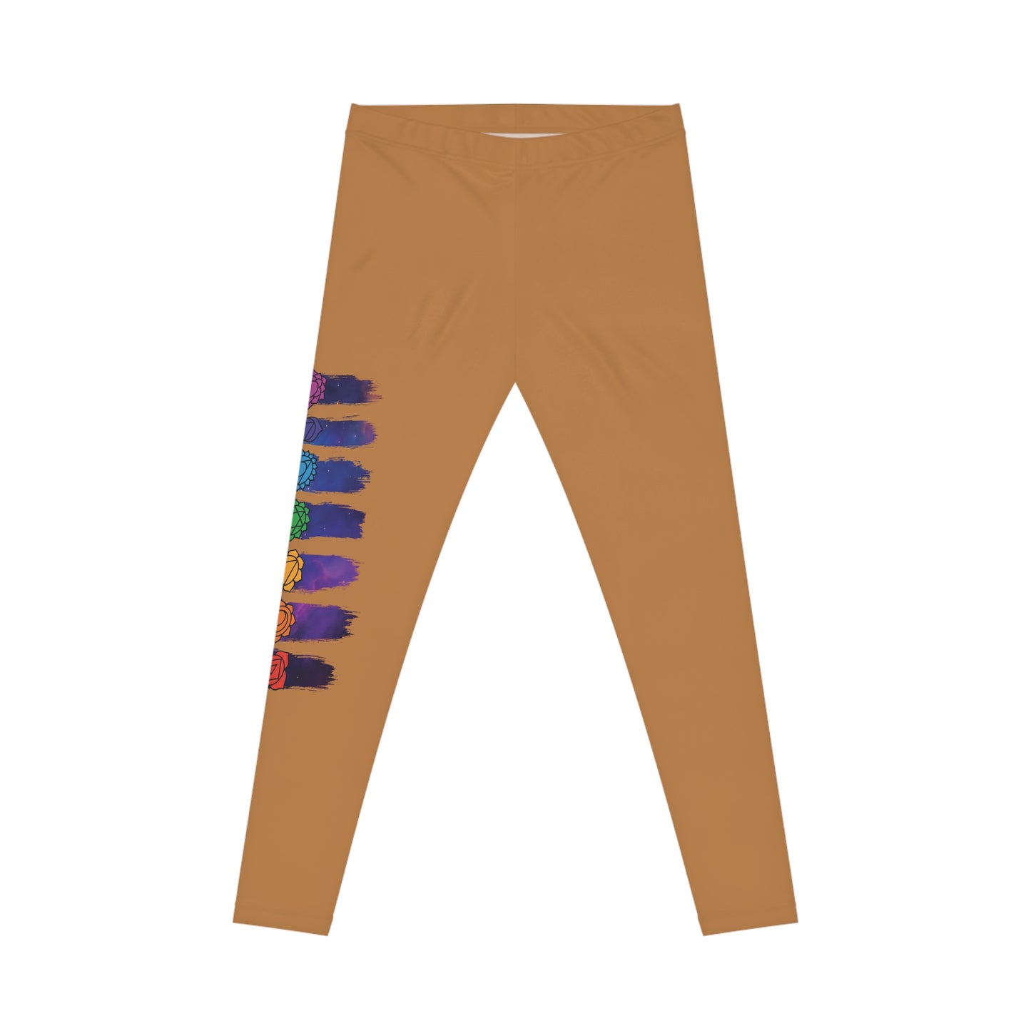 Chakra Galaxy Brushstroke Leggings - Light Brown