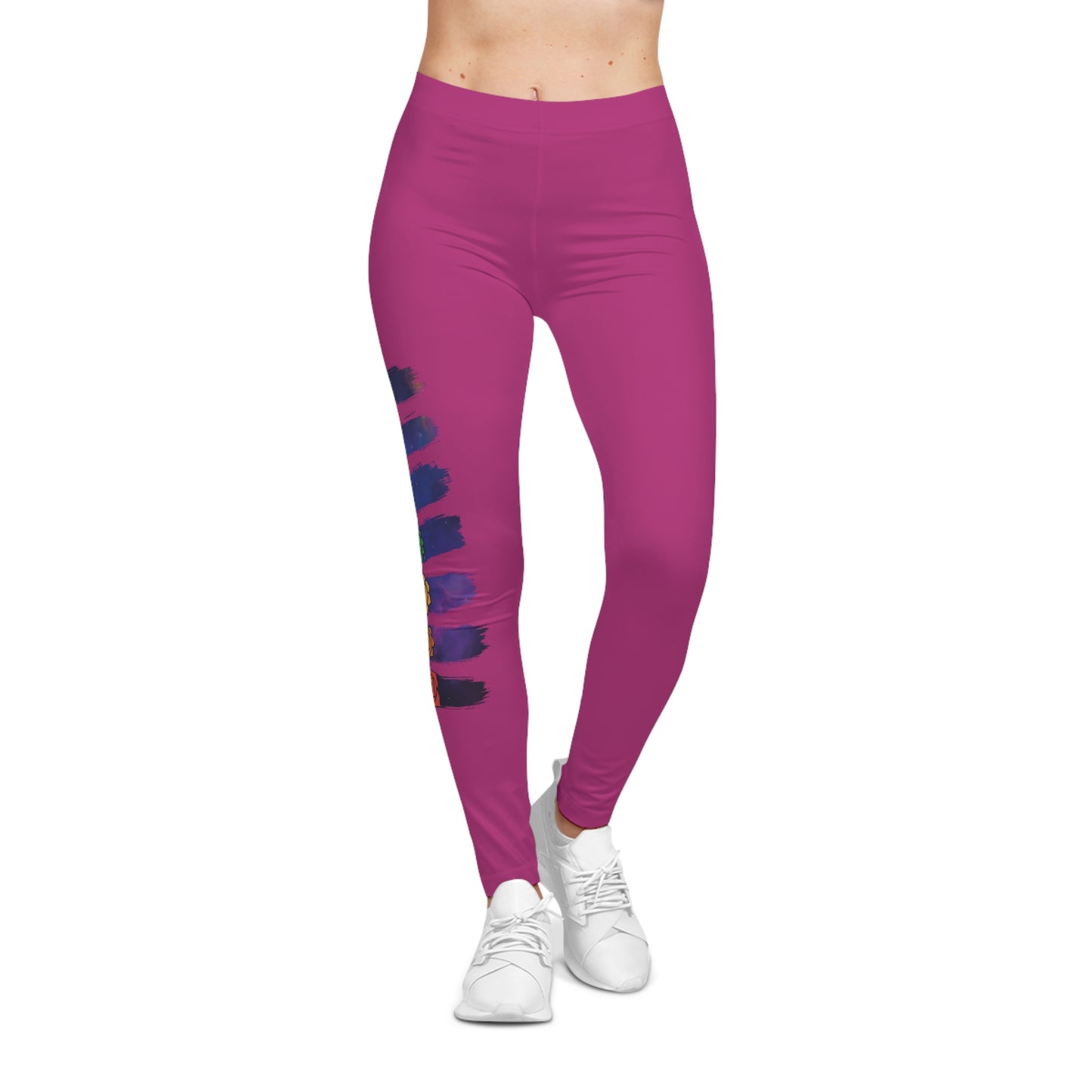 Chakra Galaxy Brushstroke Leggings - Pink