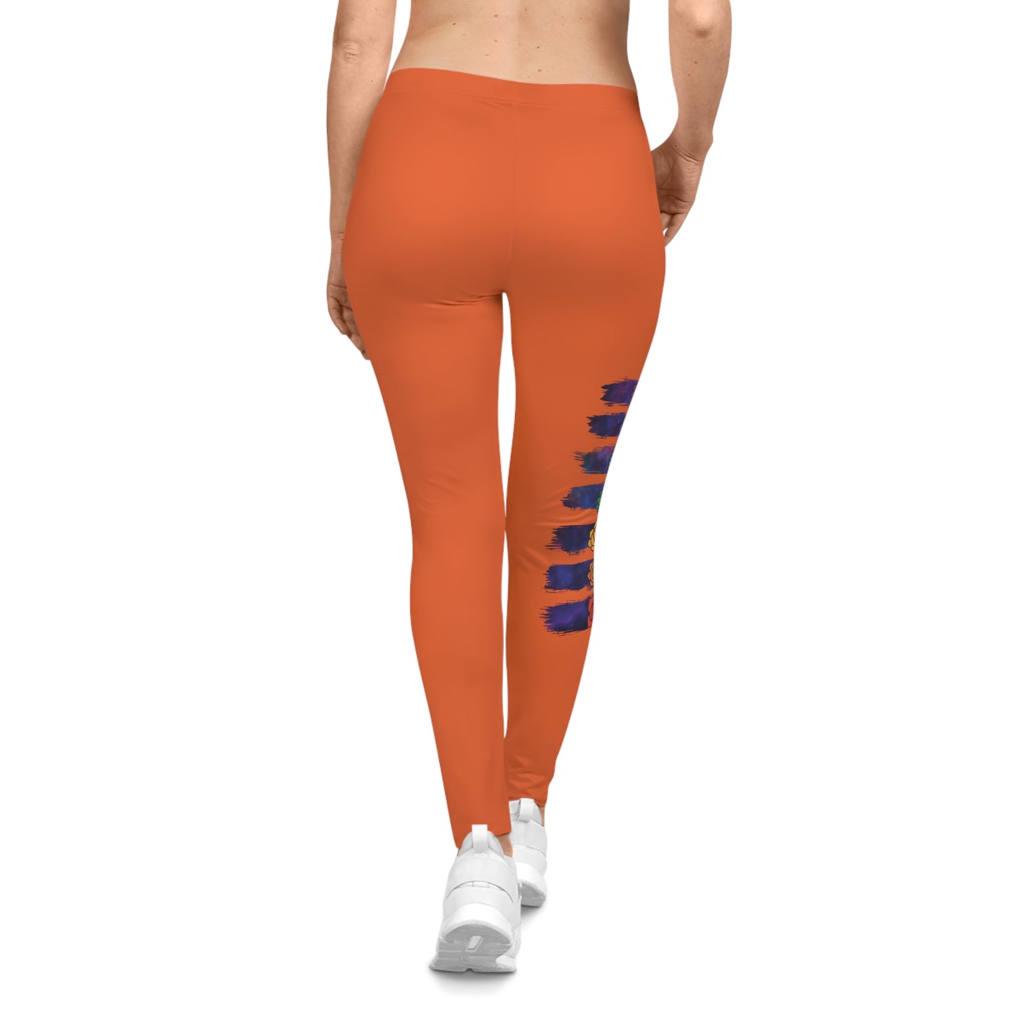 Chakra Galaxy Brushstroke Leggings - Orange