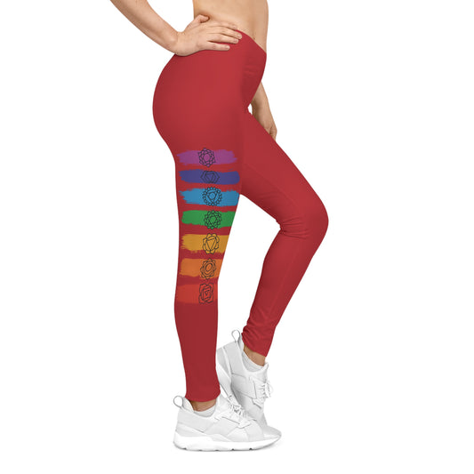 Chakra Flow Leggings - Dark Red