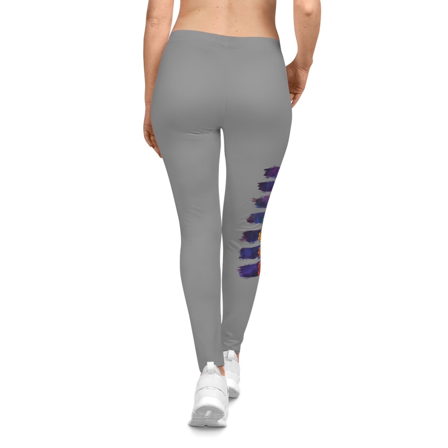 Chakra Galaxy Brushstroke Leggings - Grey