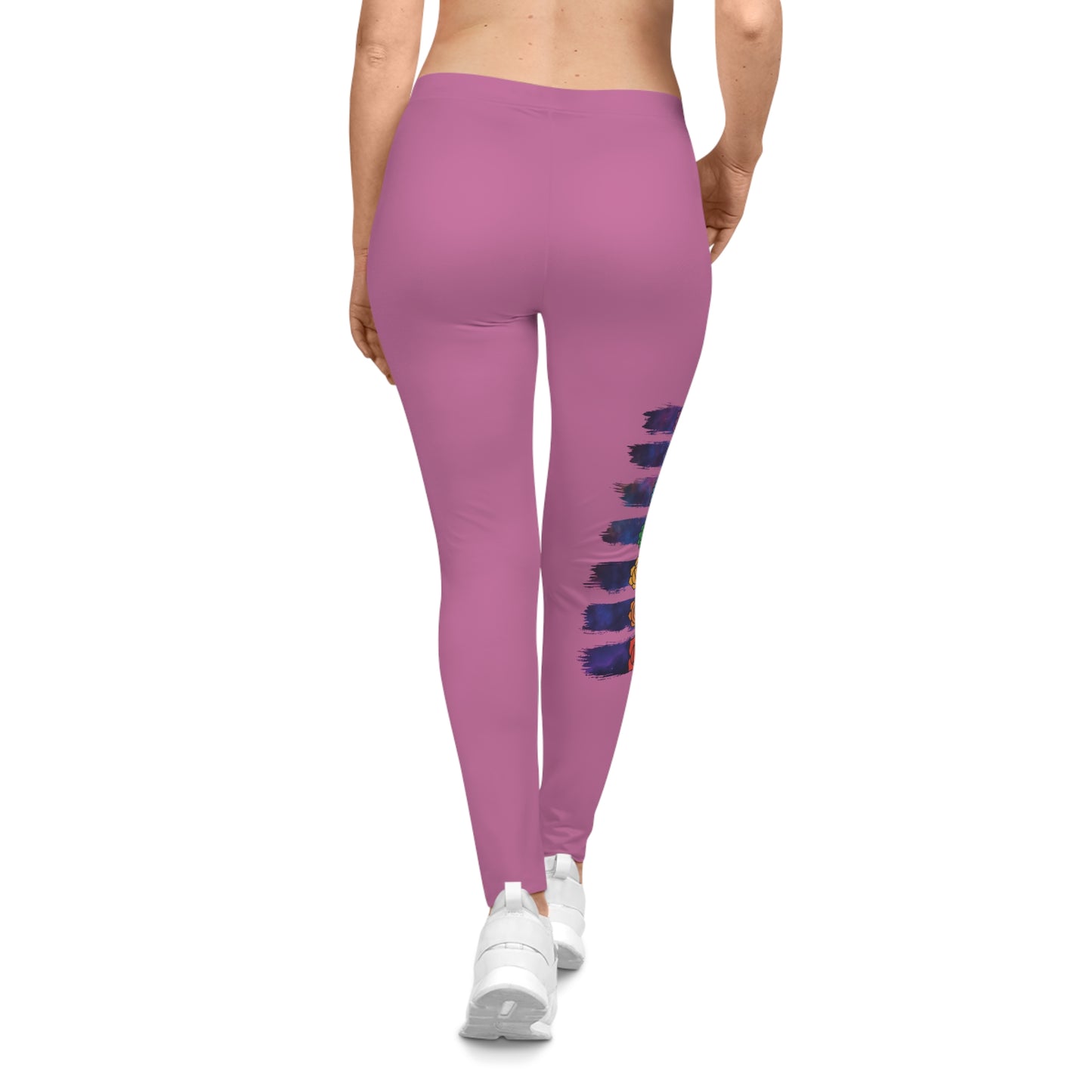Chakra Galaxy Brushstroke Leggings - Light Pink