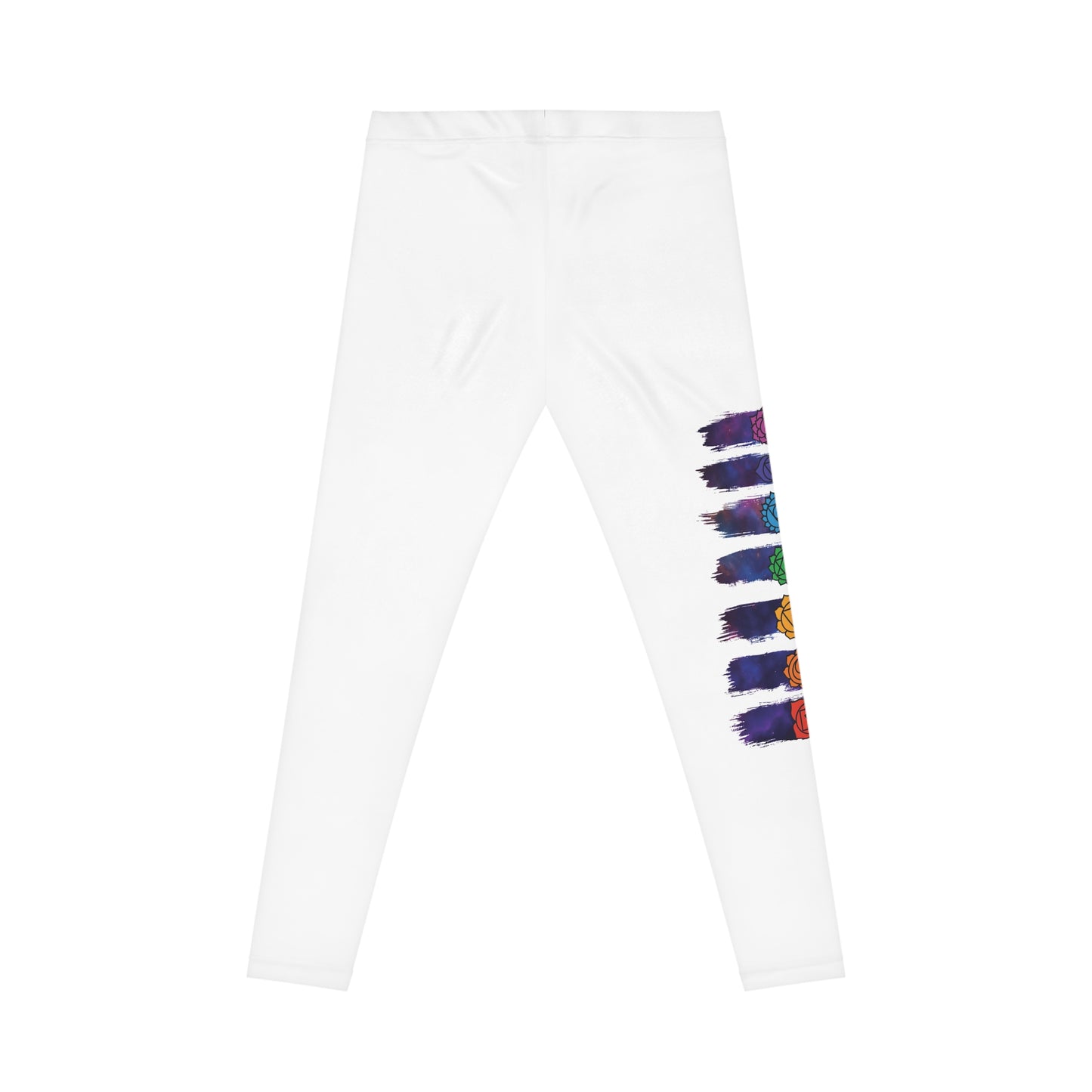 Chakra Galaxy Brushstroke Leggings - White