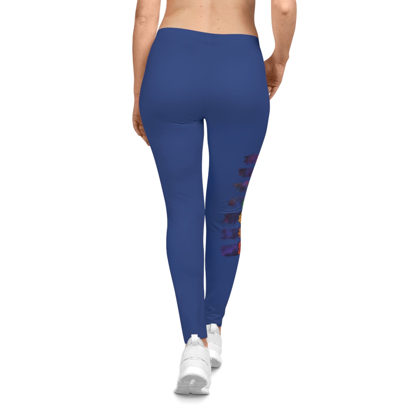 Chakra Galaxy Brushstroke Leggings - Dark Blue