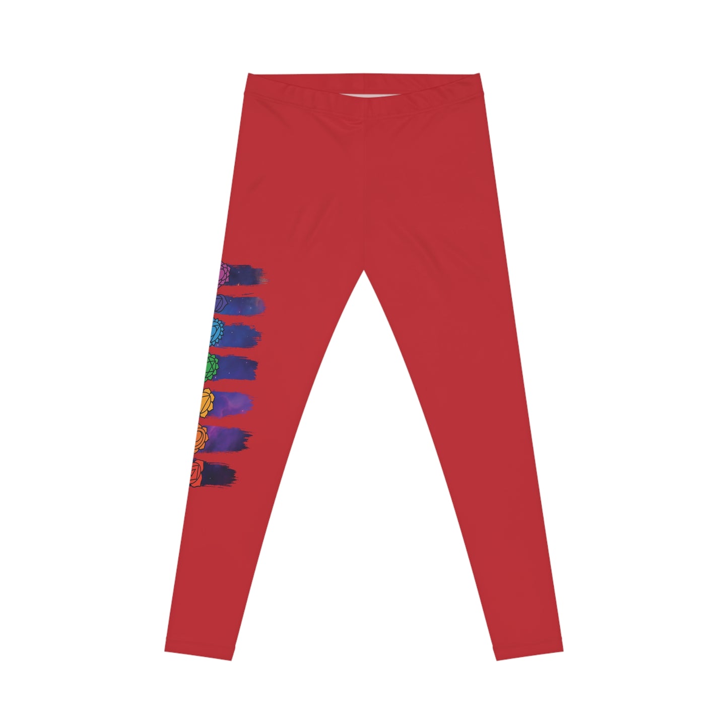 Chakra Galaxy Brushstroke Leggings - Dark Red
