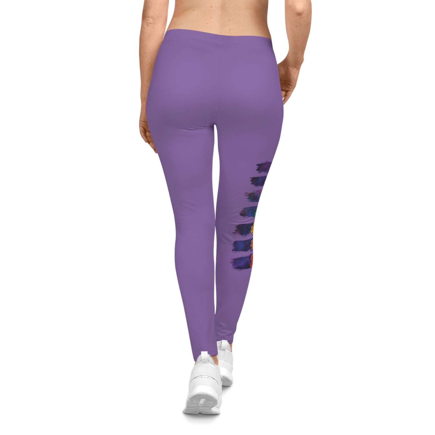 Chakra Galaxy Brushstroke Leggings - Light Purple
