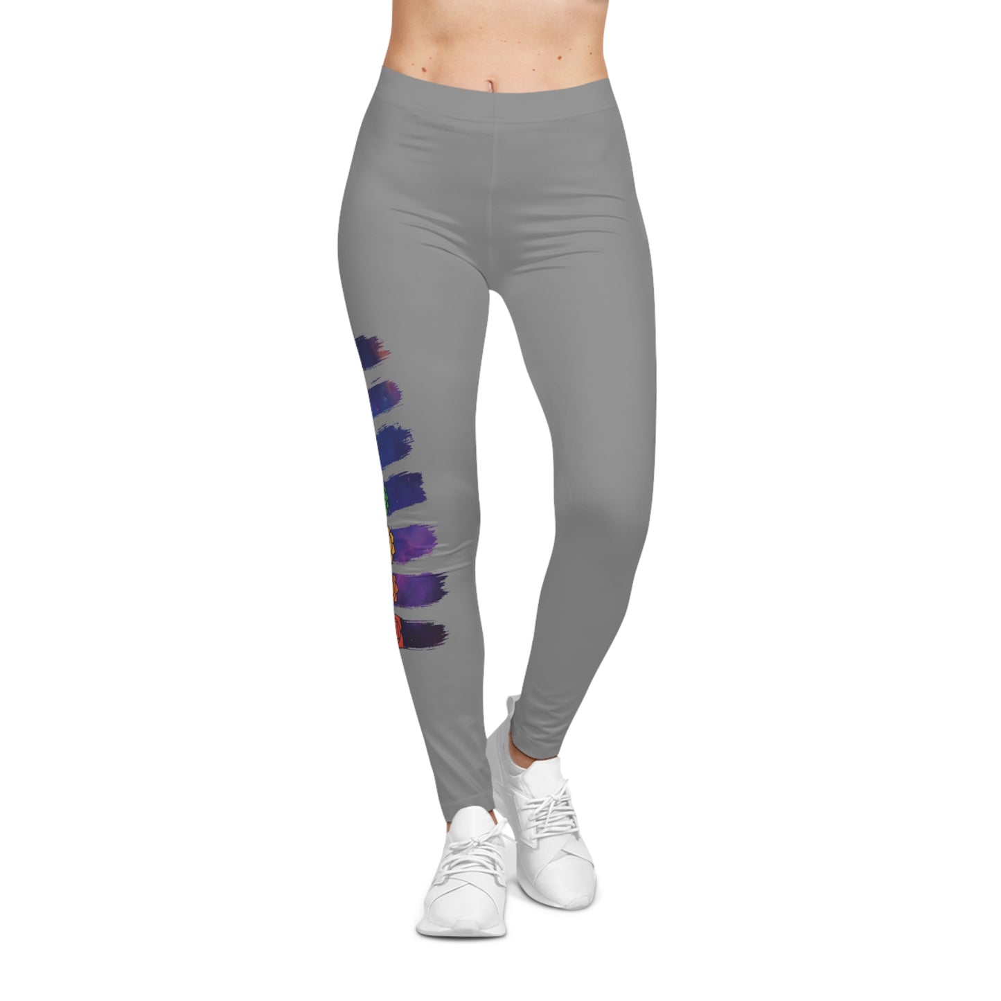 Chakra Galaxy Brushstroke Leggings - Grey