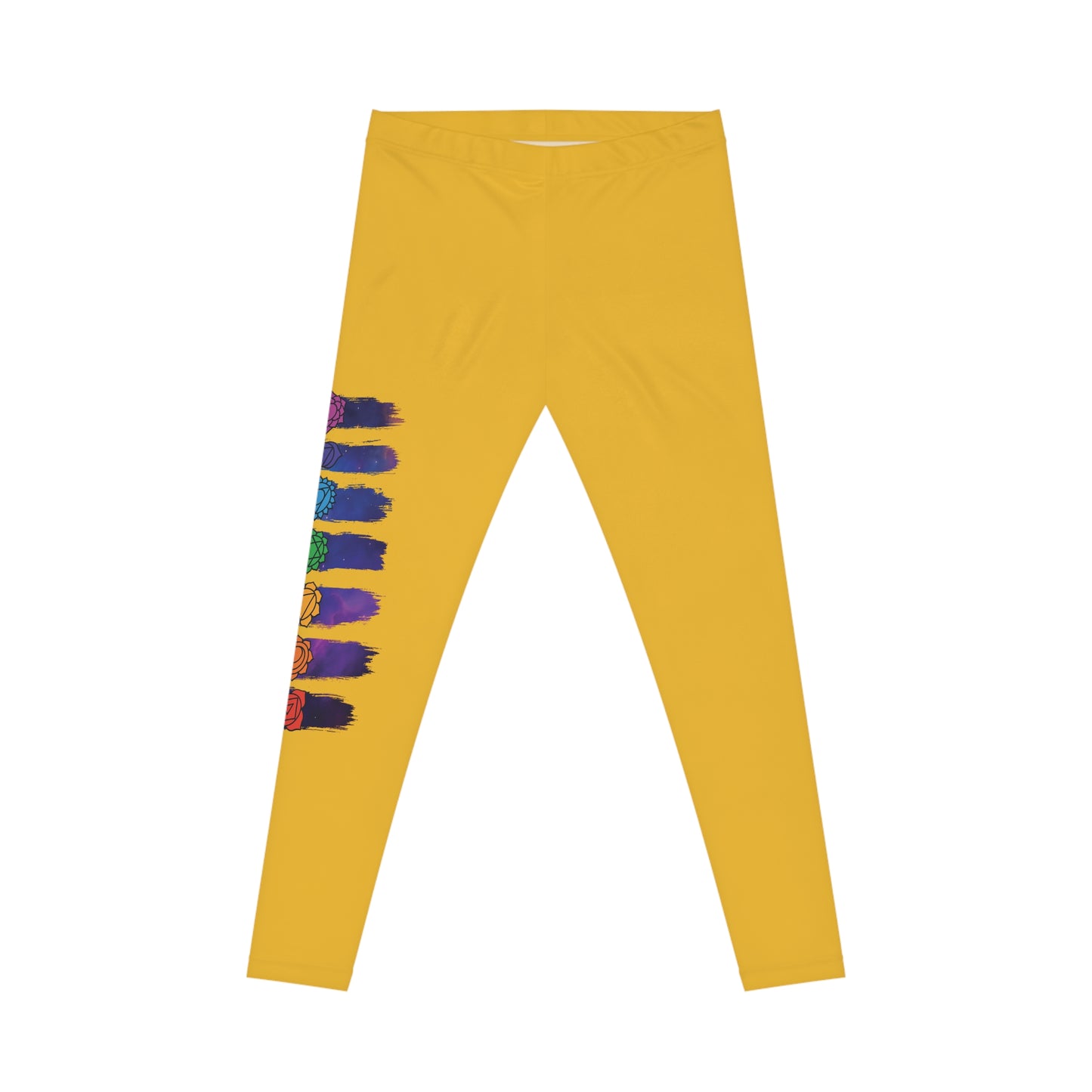 Chakra Galaxy Brushstroke Leggings - Mustard