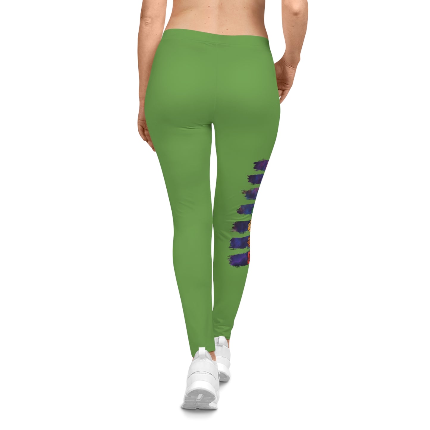 Chakra Galaxy Brushstroke Leggings - Light Green