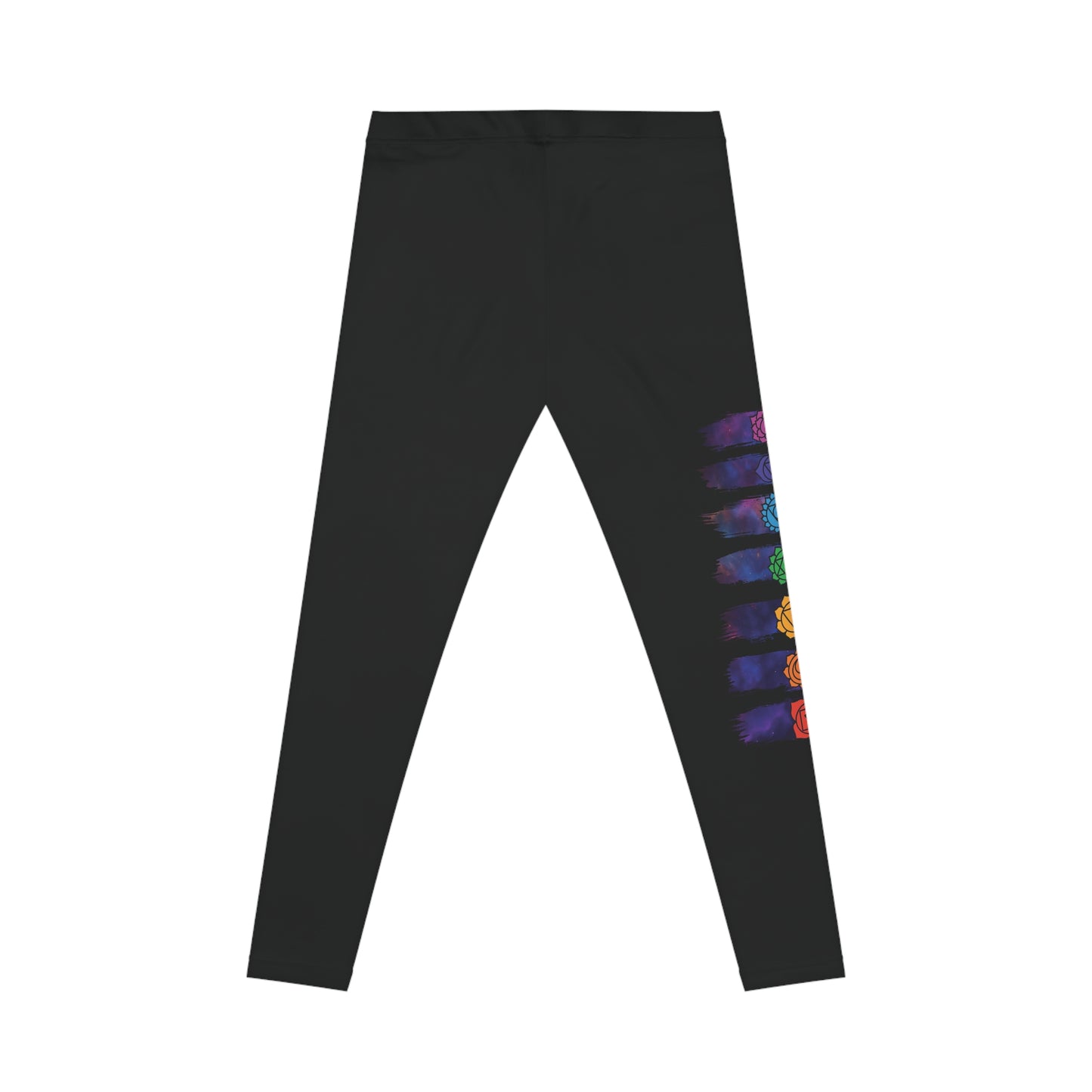 Chakra Galaxy Brushstroke Leggings - Black