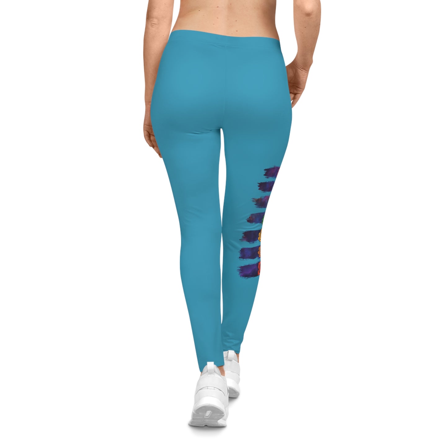 Chakra Galaxy Brushstroke Leggings - Turquoise