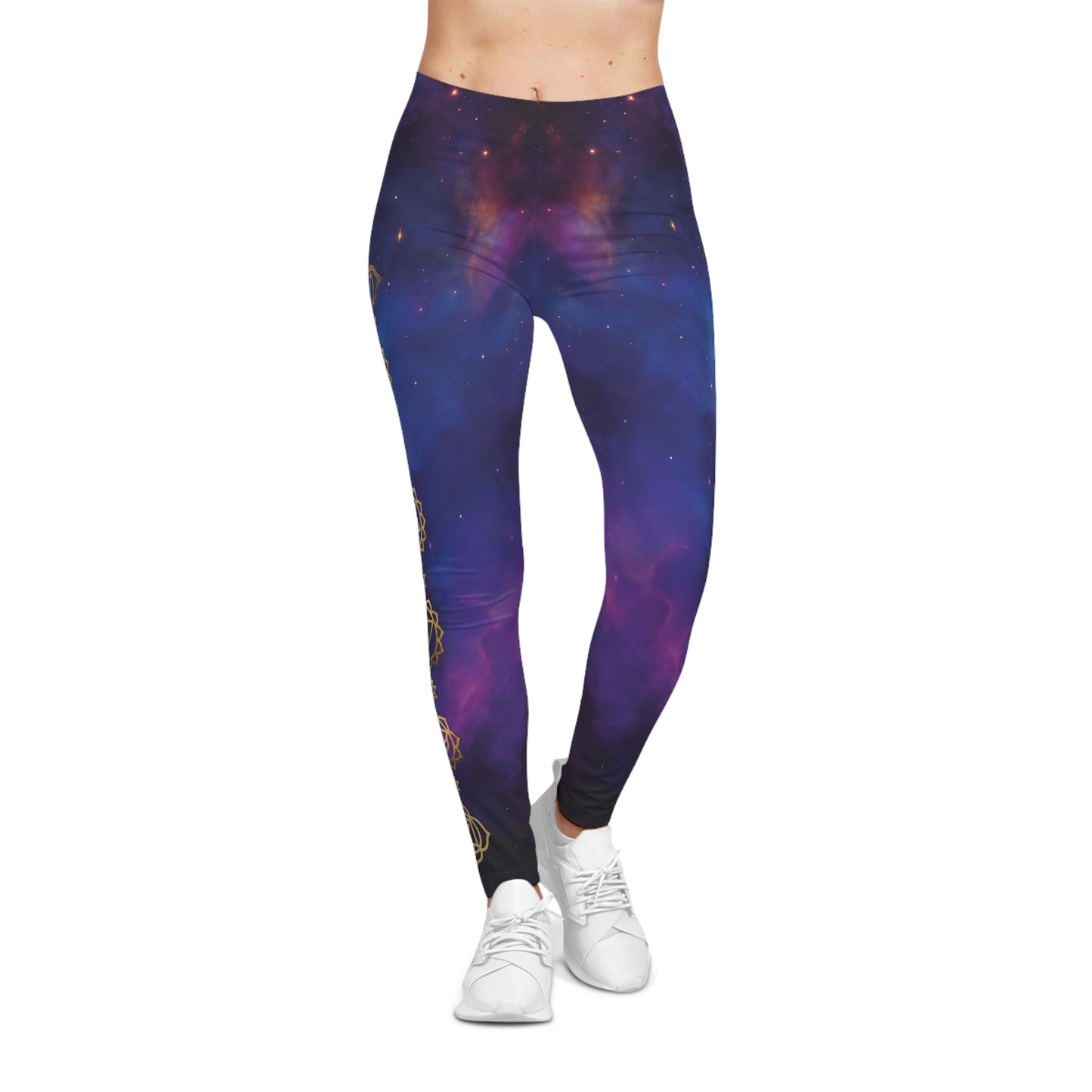 Golden Chakra Nebula Women's Casual Leggings