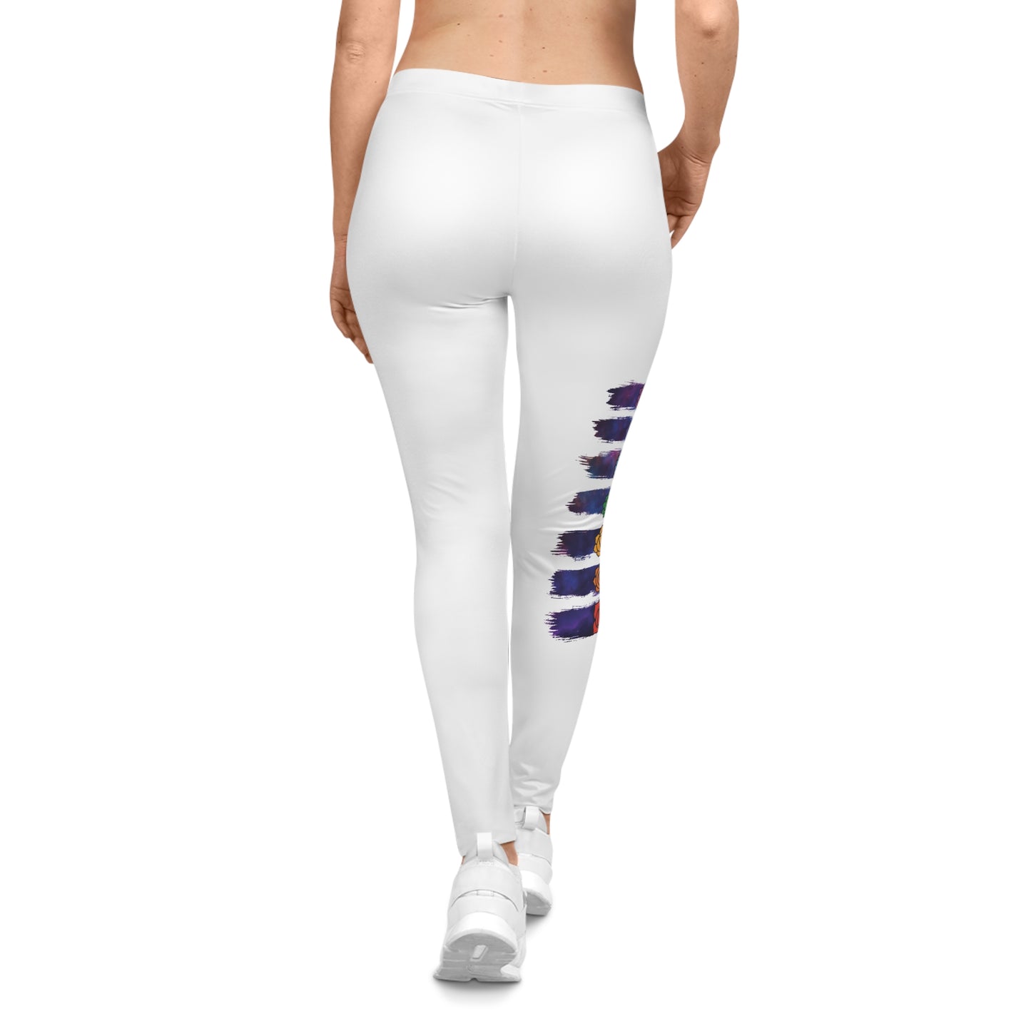 Chakra Galaxy Brushstroke Leggings - White