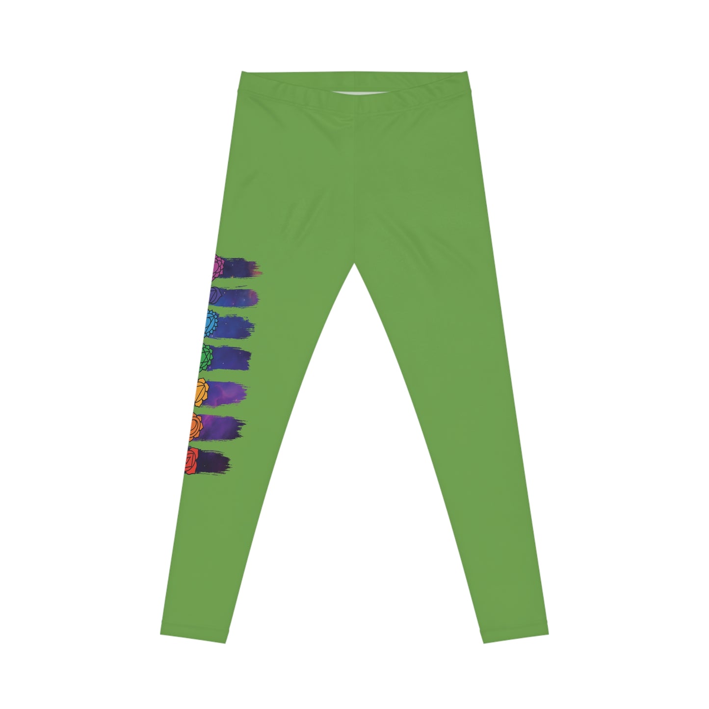 Chakra Galaxy Brushstroke Leggings - Light Green